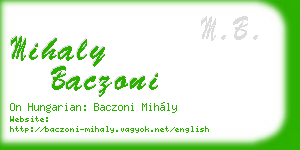 mihaly baczoni business card